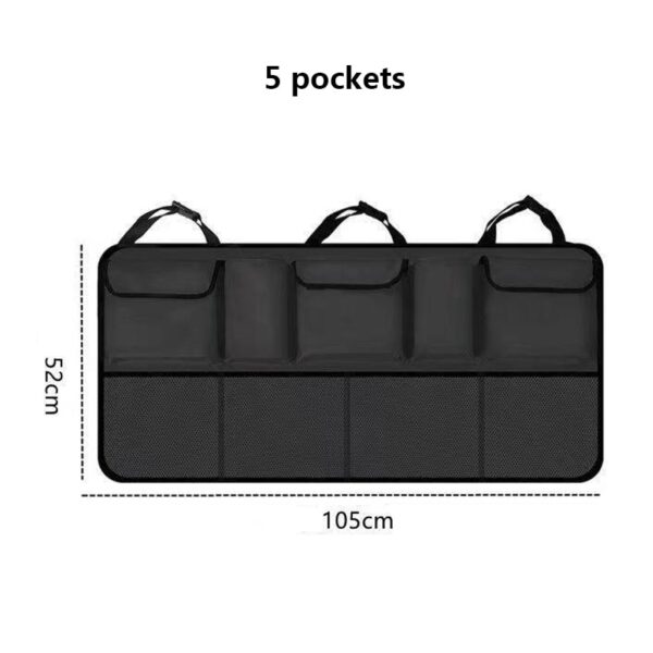 5-pocket net for convenient car storage.