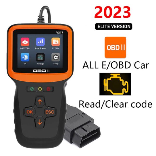 A portable device for reading and diagnosing automotive error codes.