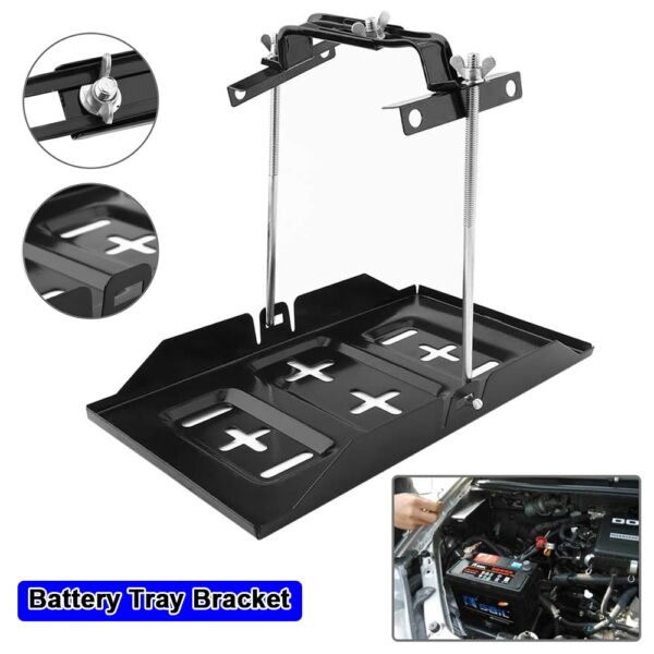 Universal 27cm Car Battery Mount Bracket with Tray Clamp for secure battery installation