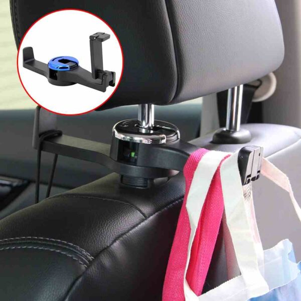 Car Headrest Hanger Hooks 3 in 1 Phone Bag Cloth demo 4