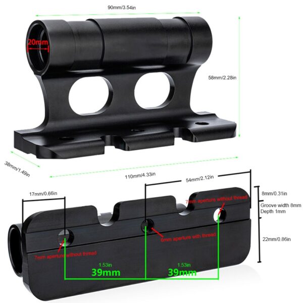 Car Roof Bike Mount Quick Release Carrier Clamp showcasing its dimensions for bike transportation.