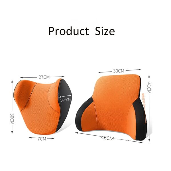 Car Seat Headrest Set Memory Neck Lumbar Cushion dimension