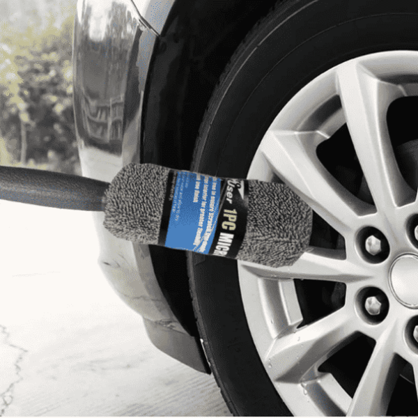 A 9-piece car wash kit with microfiber tools for cleaning tires.