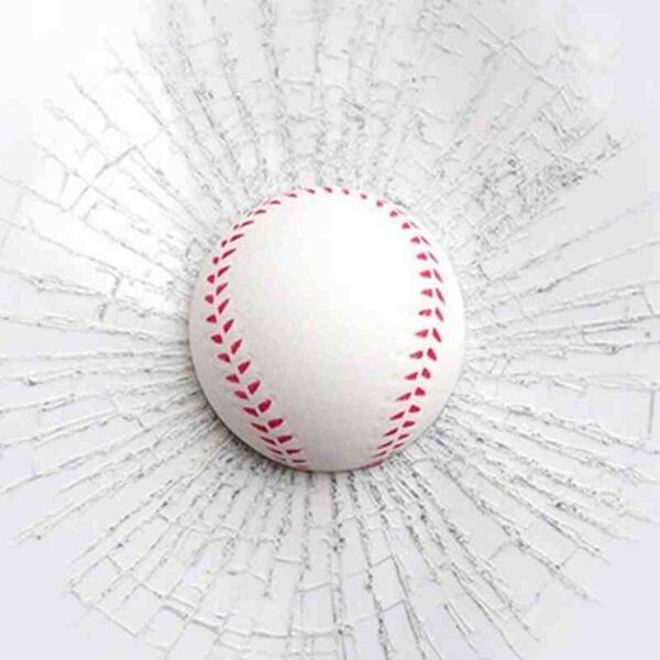 3D Car Window Sticker Broken Glass Ball Hits Baseball Football cover