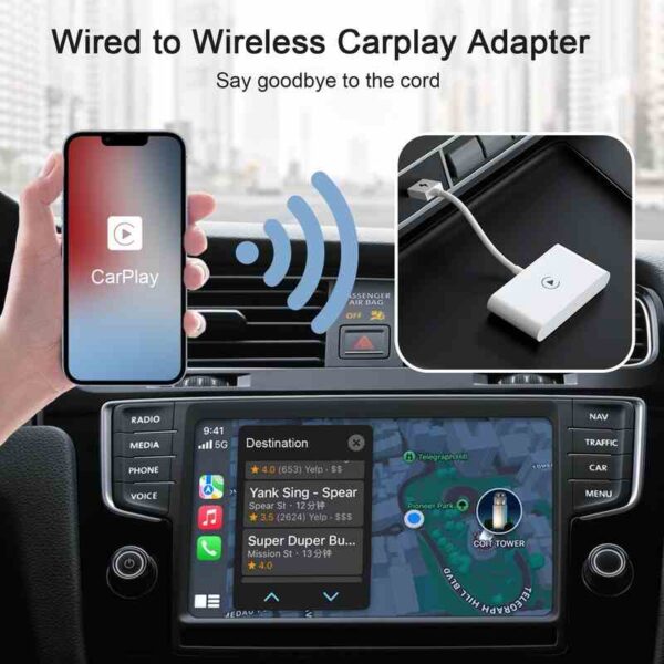 Apple Carplay And Android Auto Dongle Wireless Adapter demo 3