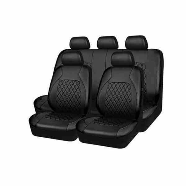 Auto Leather Seat Covers All Season PU Leather Universal black set