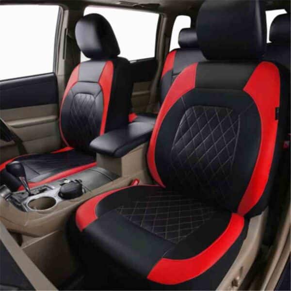 Auto Leather Seat Covers All Season PU Leather Universal red demo