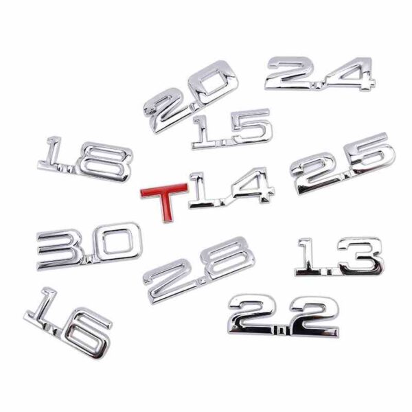 Automotive Emblems And Badges 3D 1.6T 1.8T 2.2T 2.5T 3.0T