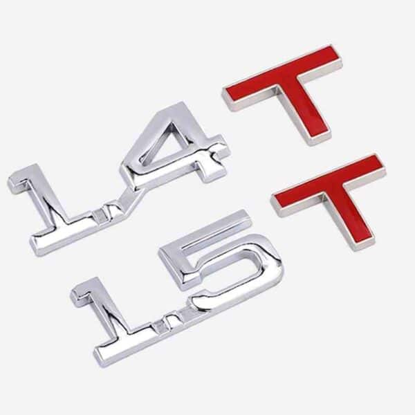 Automotive Emblems And Badges 3D 1.6T 1.8T 2.2T 2.5T 3.0T duo