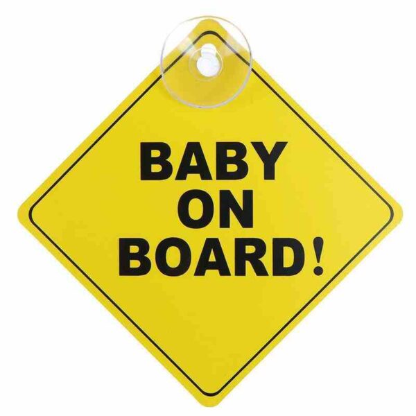 Baby On Board Car sign with Suction Cup Yellow Sign 2Pcs plane