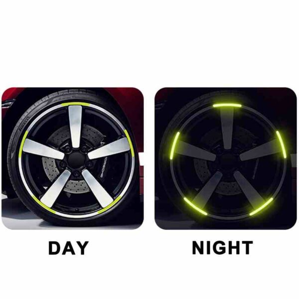 Car Wheel Reflective Sticker Hub Tire Rim Luminous Strips 20pcs demo 1