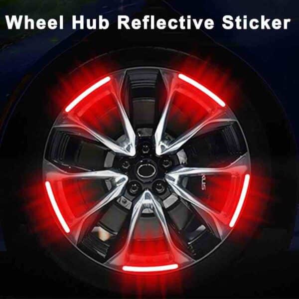 Car Wheel Reflective Sticker Hub Tire Rim Luminous Strips 20pcs front apge