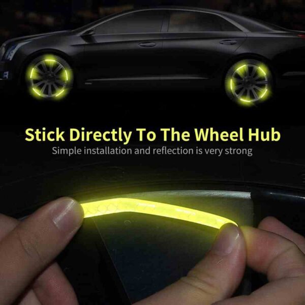 Car Wheel Reflective Sticker Hub Tire Rim Luminous Strips 20pcs sticky
