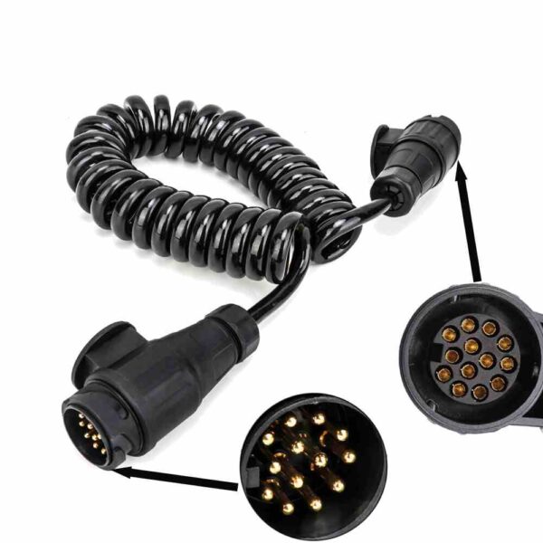 Trailer Lights Extension Cord Plug 13 Pin Plug And 13 Pin Cable - AutoMods