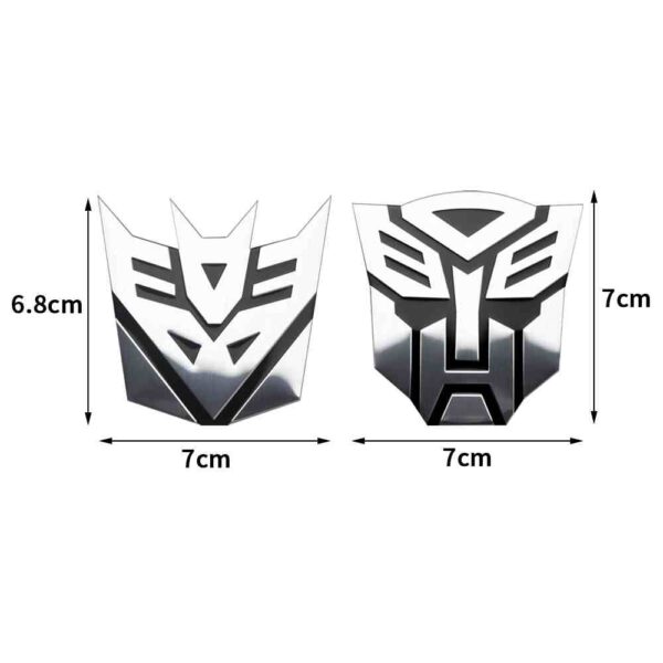 Transformers Autobots Car Emblem 3D Autobots Logo Badge dimension