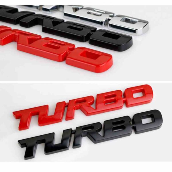 Turbo Emblem For Cars Styling Turbo 3D Metal Alloy 9.7-1.1 cm demo