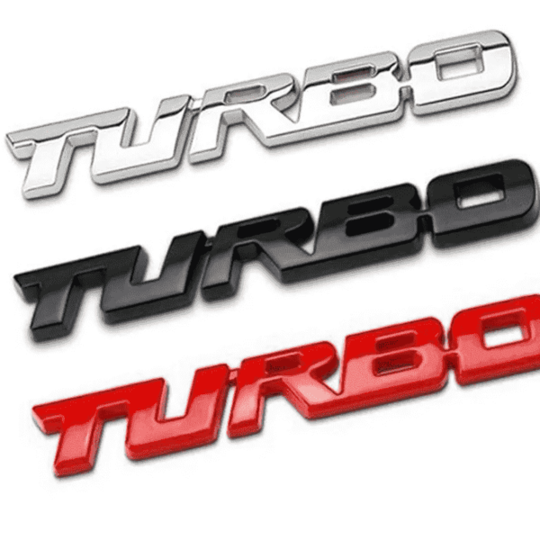 Turbo Emblem For Cars Styling Turbo 3D Metal Alloy 9.7-1.1 cm front cover