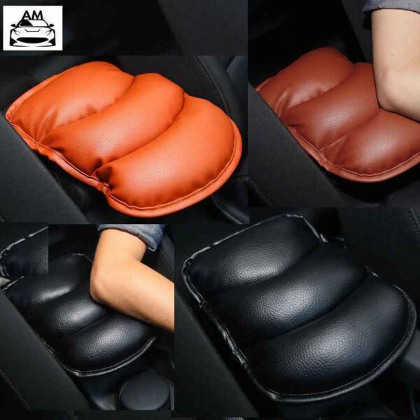 Arm Rest In A Car Leather Car Armrest Pad Covers Universal orange front cover . center console armrest cushion
