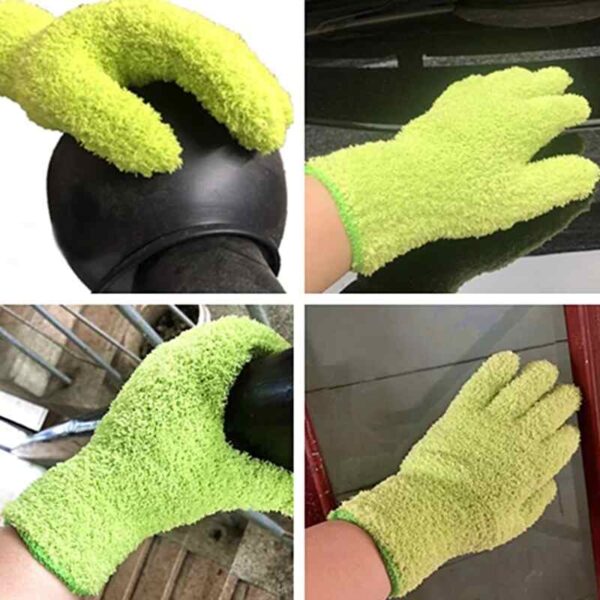 Auto Detailing Gloves Microfiber Cleaning Car Care Reusable demo