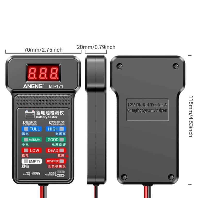 car battery load tester BT171 12V Diagnostic Tool dimension
