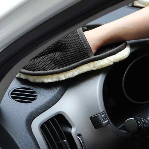 Car Cleaning Hand Mitt Car Styling Wool Gloves Cleaning Brush demo