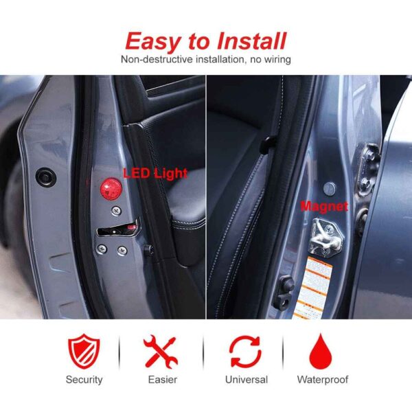 Car Door Safety Light Universal LED Car Door Opening Warning how it works