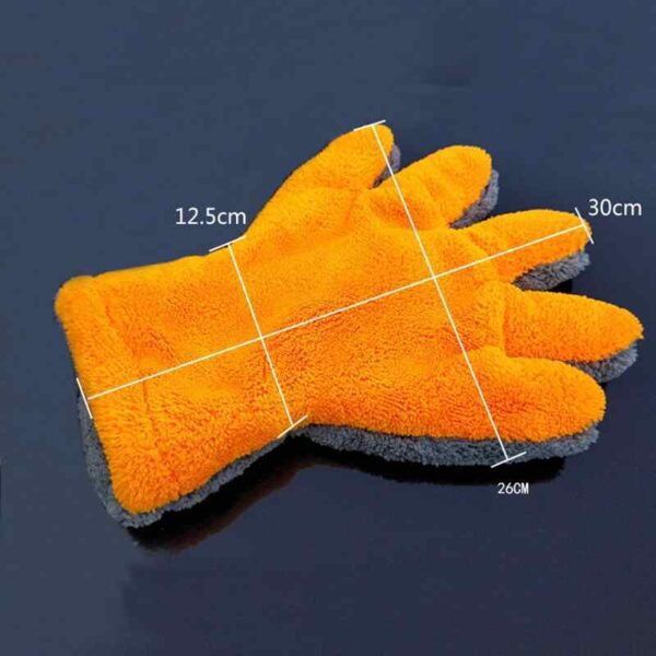 Cleaning Car Wash Mitt Polishing Wash Towels Microfiber Glove yellow dimension