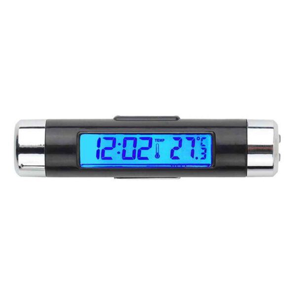 Digital Car Vent Thermometer 2 in 1 Car LCD Thermometer Clock with blue light