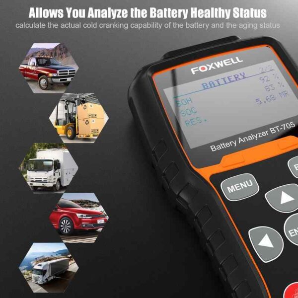 Foxwell BT705 Car Battery Analyzer Tester 12v 24v Heavy Duty auto user