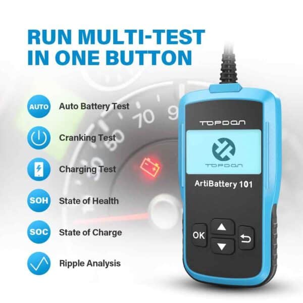 Topdon Battery Analyzer Digital Battery Tester 12V AB101 Tester power - topdon artibattery 101