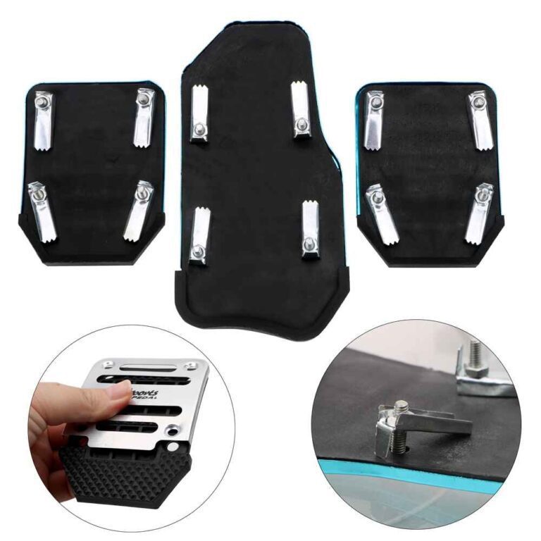 Universal Brake Pedal Cover 3Pcs Car Pedal Cover Alloy Non slip back