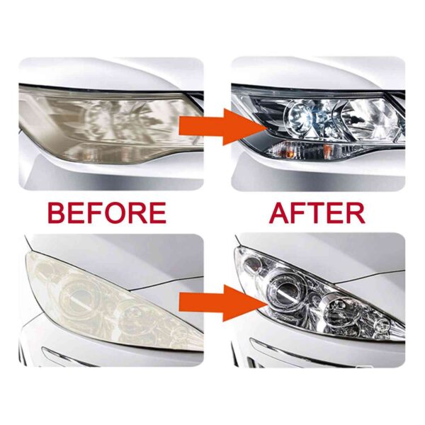 Auto Headlight Lens Restorer Repair Fluid Headlamp Polishing before after