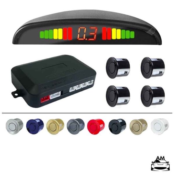 Car Reverse Parking Sensor Kit LED Display 4 Sensors Backlight cover