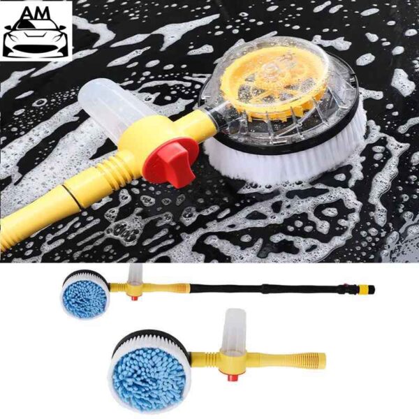 Car Wash Brush Extendable Pole Revolving Care Washing Brush Sponge Cleaning  Tool