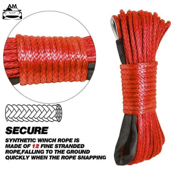 Heavy Duty Tow Rope With Hooks Winch Line Cable & Hook - AutoMods