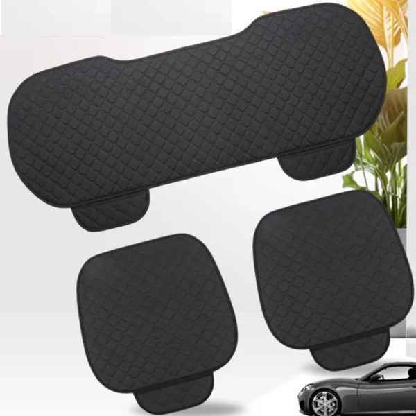 Car Seat Protector Cushion Linen Flax Backrest Cushion Pad Mat - AutoMods