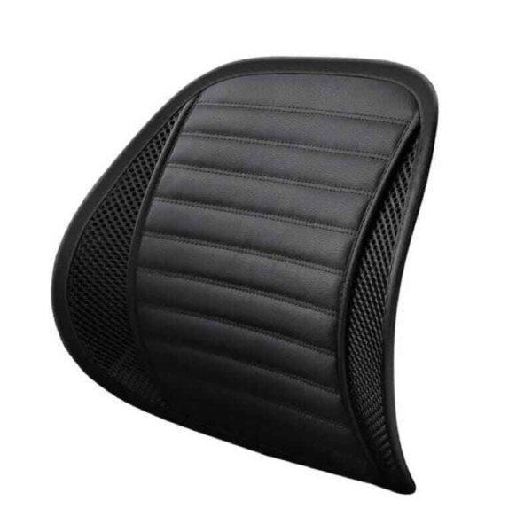 Car Seat Mesh Lumbar Support PU leather Mesh Back Support cblack