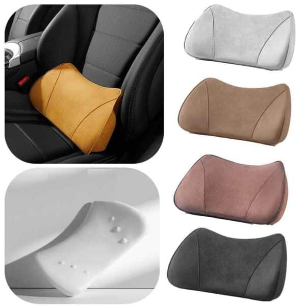Lumbar Support Pillow and Car Neck Pillow Set,Memory Foam Back Cushion for  Lower Back Pain Relief Car Pillow for Cervical Support,Ergonomic Car  Headrest Pillow Orthopedic Backrest Cushion for Car Seat 