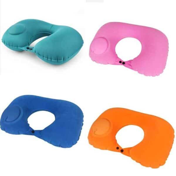 Inflatable Ergonomic Support Travel Pillow U-Shape Folding Type cover