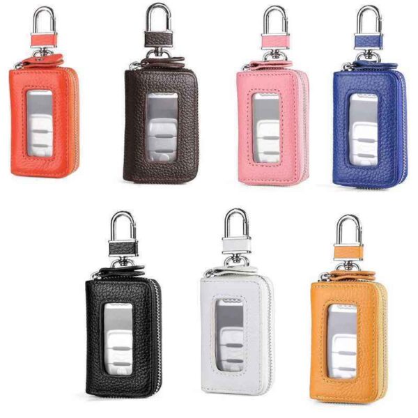 Leather Car Remote Covers Transparent Window Soft Cowhide cover