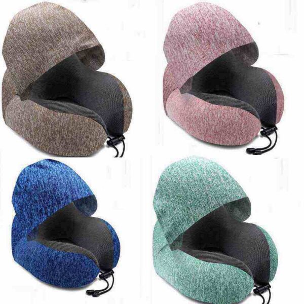 Memory Foam Travel Pillow with hood U Shaped Memory Cotton cover page