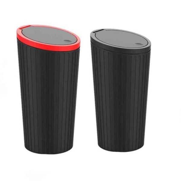 Mini Car Trash Bin With Lid Universal Mini Trash Can For Car red cover