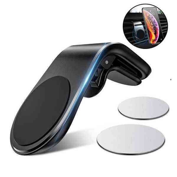Magnetic Cell Phone Holder For Car L Shaped Holder Air Vent Clip Mount Demo